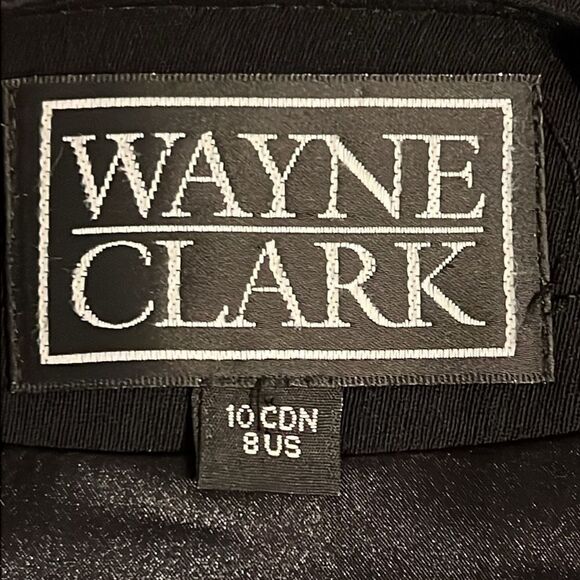 Wayne Clark Black Lined Half Zip Blazer Size 10 - Picture 10 of 12